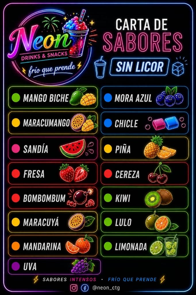 Carta de Sabores Sin Licor